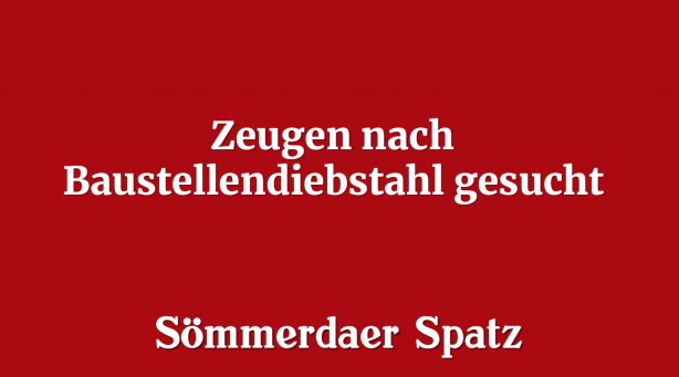 Zeugen nach Baustellendiebstahl gesucht