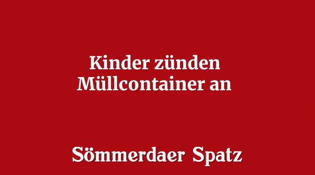Kinder zünden Müllcontainer an