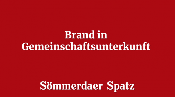 Brand in Gemeinschaftsunterkunft