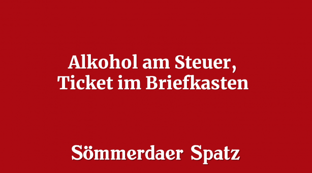 Alkohol am Steuer, Ticket im Briefkasten