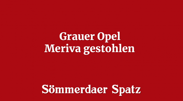 Grauer Opel Meriva gestohlen