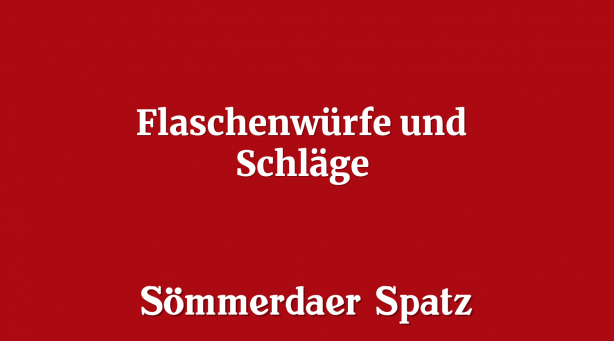Flaschenwürfe und Schläge