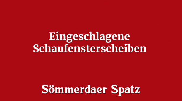 Eingeschlagene Schaufensterscheiben