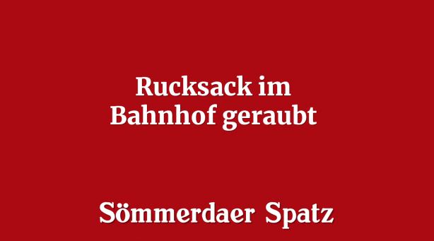 Rucksack im Bahnhof geraubt