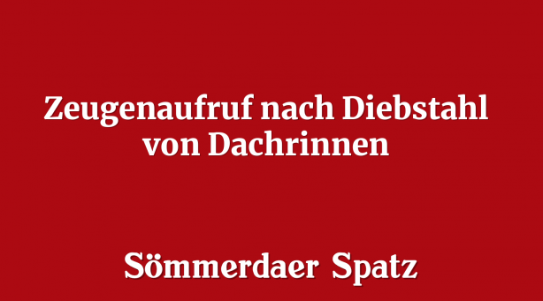 Zeugenaufruf nach Diebstahl von Dachrinnen